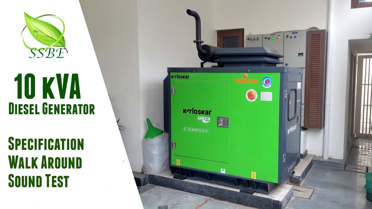 10 kVA / 8 kW Air Cooler | Diesel Generator  | Specification | Kirloskar Green | SSBE