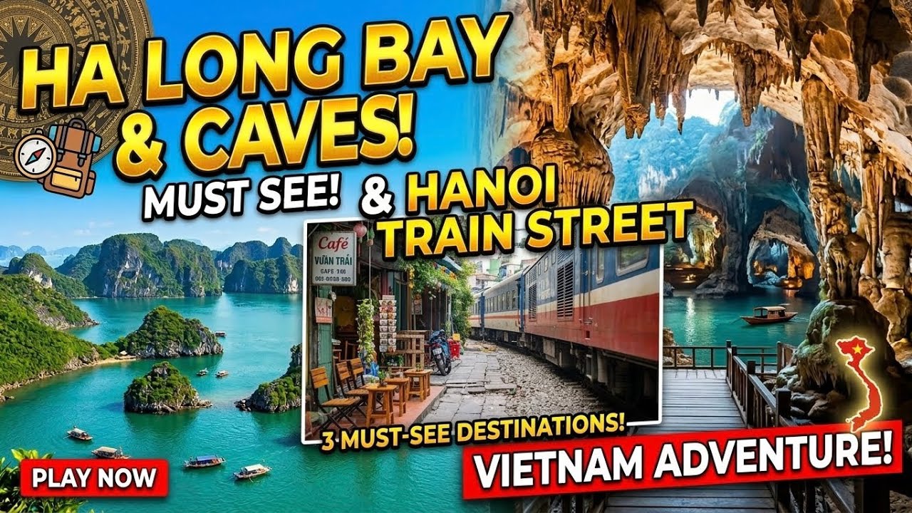 Most DANGEROUS Street? + Ha Long Bay’s Best Caves 🚂🛶
