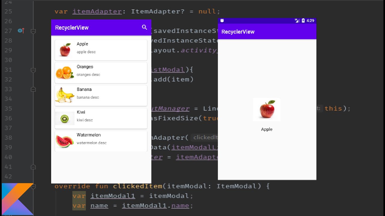 Android Recyclerview With Search/Filter and OnClickListner (part3)