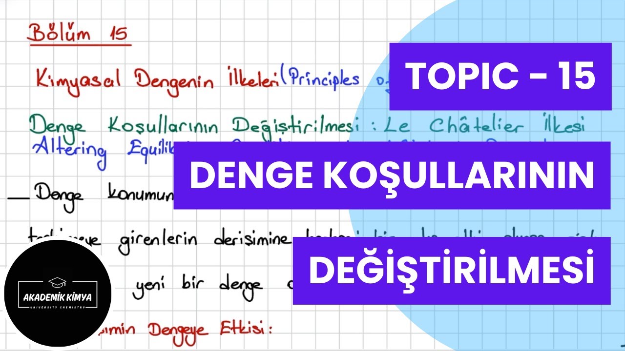 Denge Koşullarının Değiştirilmesi : Le Chatelier İlkesi - Altering Equilibrium Conditions
