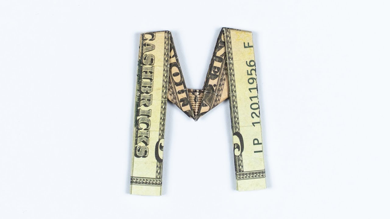Money Origami Alphabet Letter M 🤩 COMPLETE Dollar Alphabet