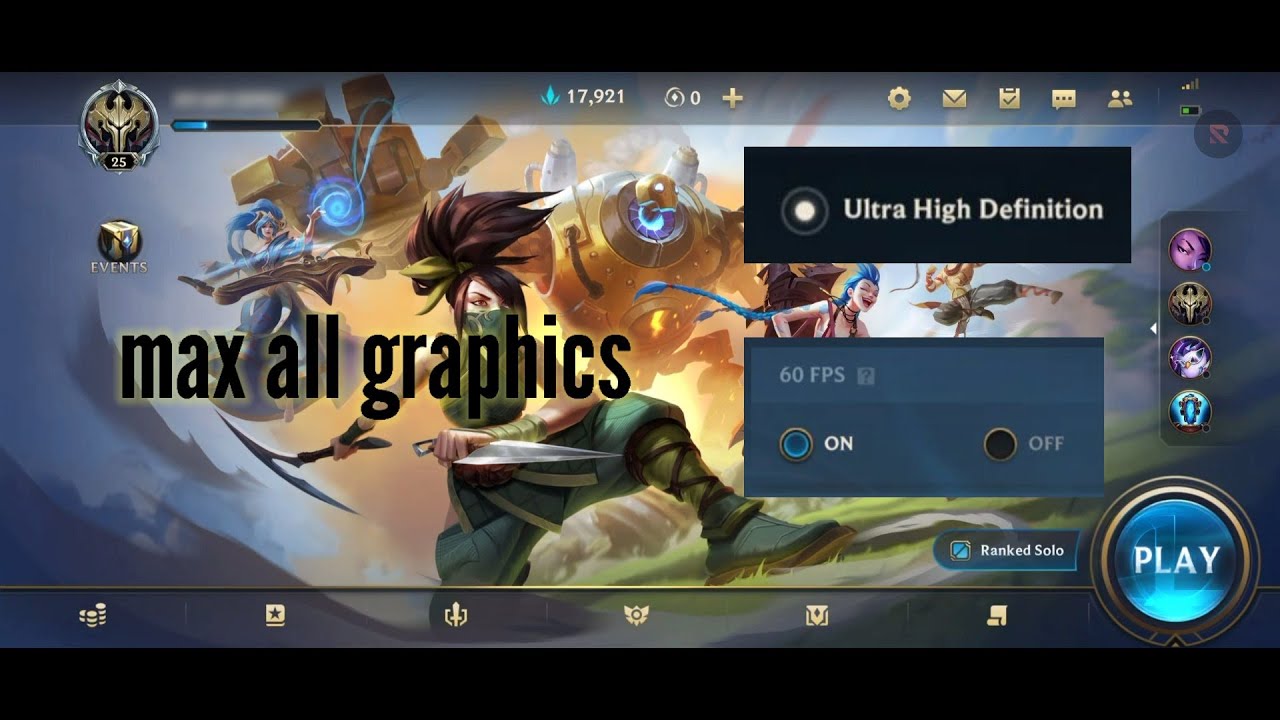 How to Max All Graphics with 60fps League of Legends Wild Rift Tricks