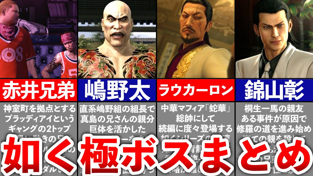 【龍が如く】龍が如く極で登場した全ボスまとめ
