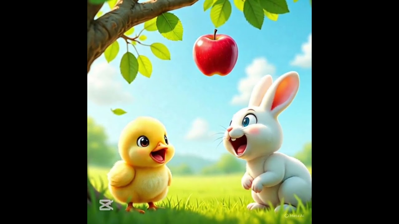 The Yellow Chick, the White Rabbit, and the Falling Fruit