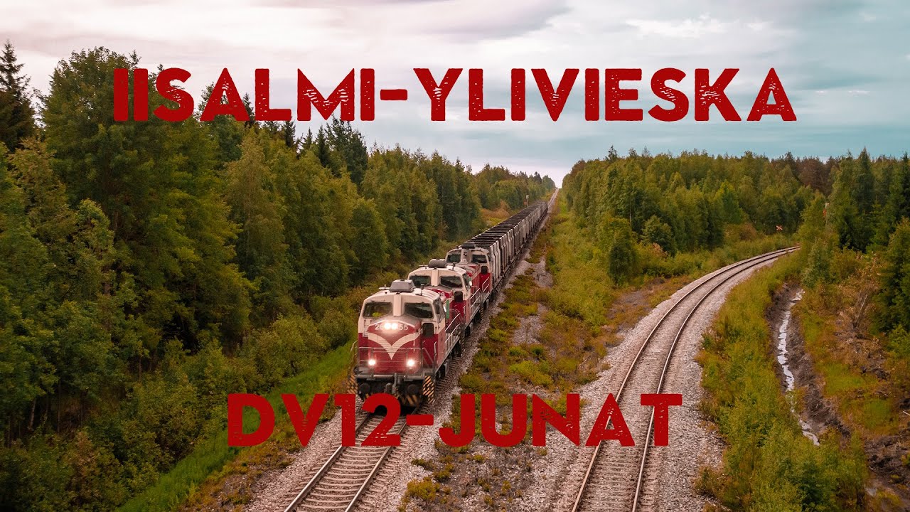 Dv12-vetoisia tavarajunia Ylivieskan ja Iisalmen välillä