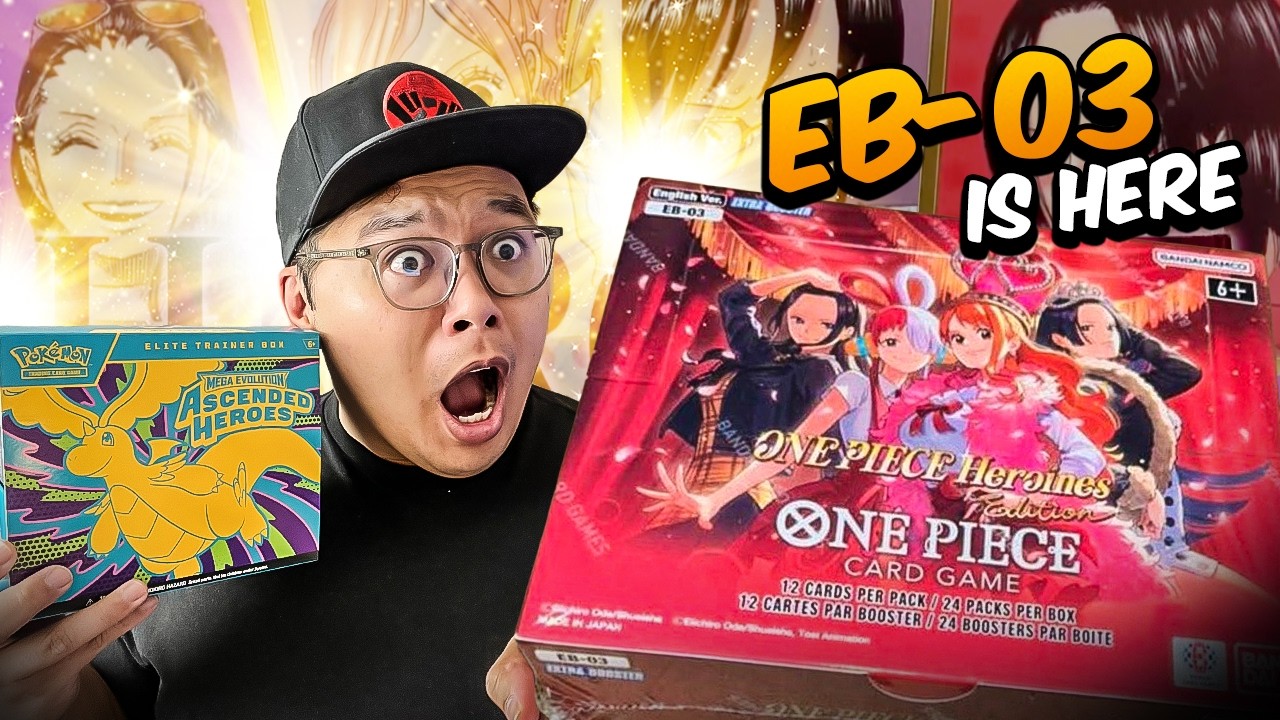 EB 03 and Pokemon Ascended Heroes BOOSTER BOX Opening One Piece Heroine's Edition