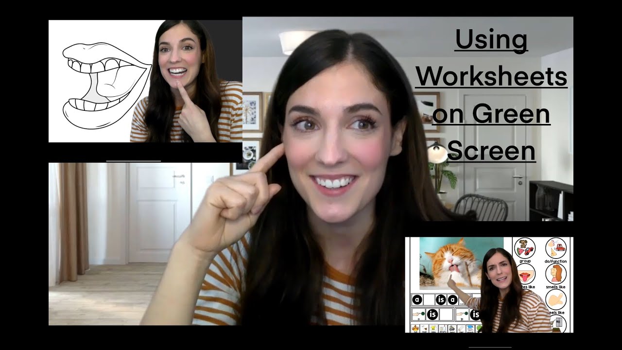 Using Worksheets on Green Screen - Teletherapy on Zoom