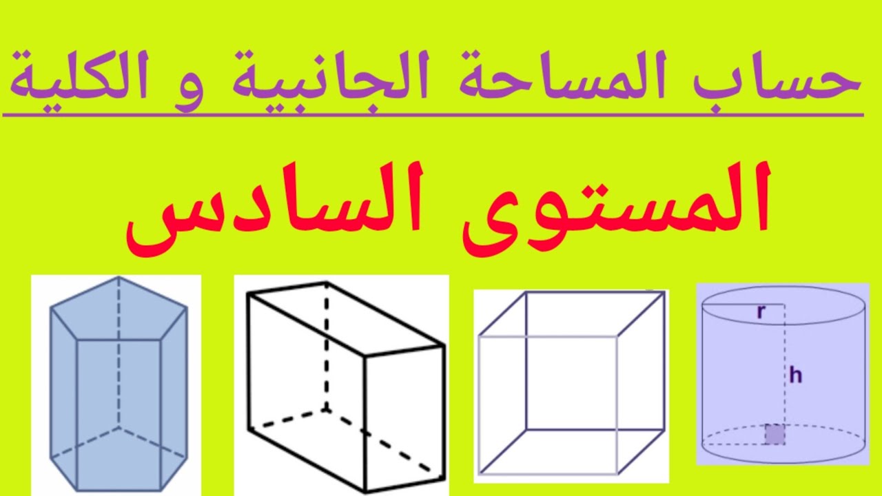 درس حساب المساحة الجانبية و الكلية ، للمستوى السادس.
