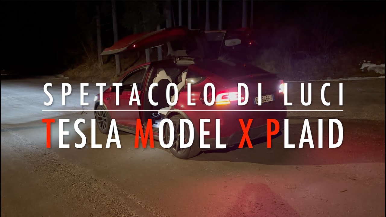 4K 🔴 Spettacolo di luci su Tesla Model X Plaid di Marco 🔴 6.3.2024 e 7.3.2024
