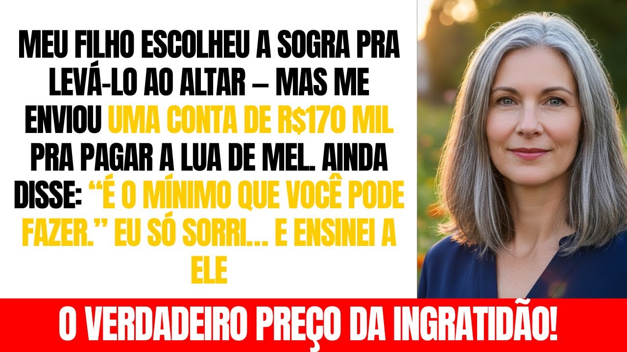 Meu filho escolheu a sogra pra levá-lo ao altar — e ainda me mandou a conta da lua de mel de 170 mil