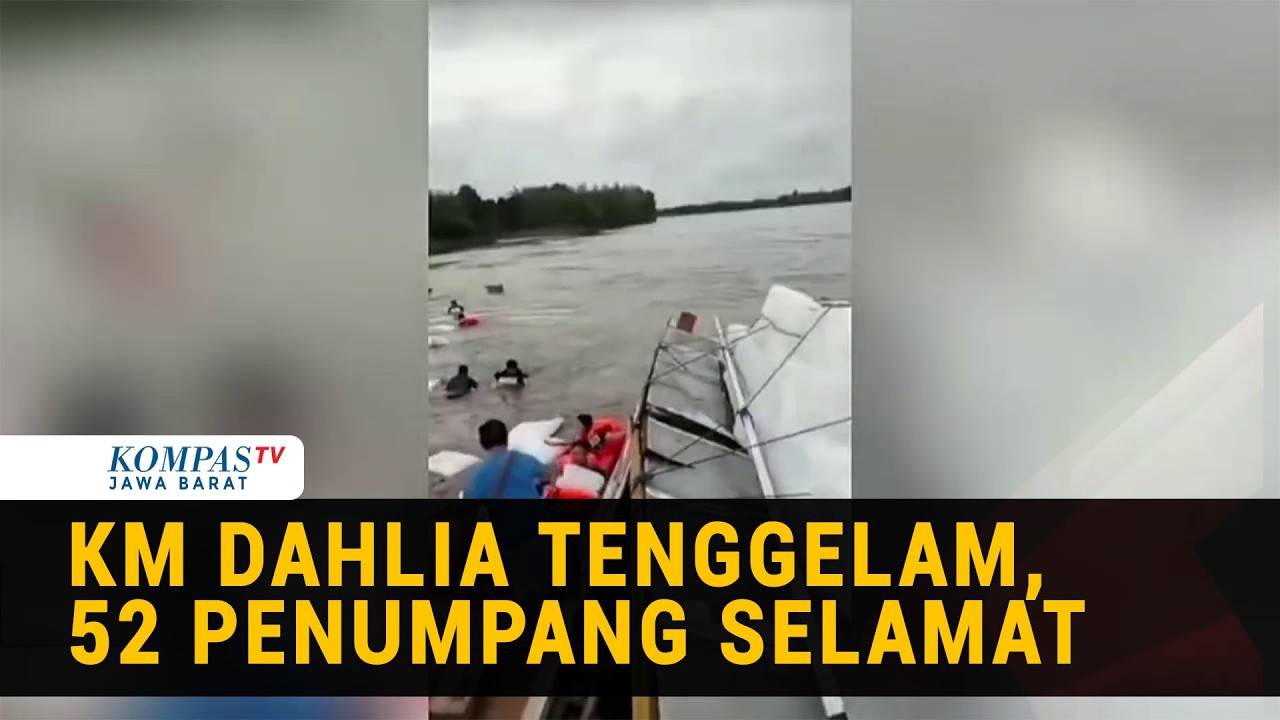Detik-Detik Kapal KM Dahlia Oleng & Tenggelam di Kutai Kartanegara Diduga Kelebihan Muatan