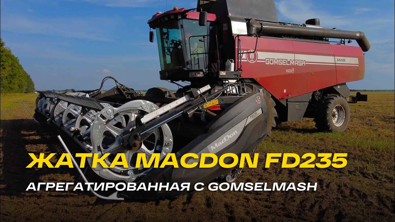 А ВЫ ТАКОЕ ВИДЕЛИ? Комбайн GOMSELMASH агрегатированный с жаткой MACDON FD235 в Алтайском крае