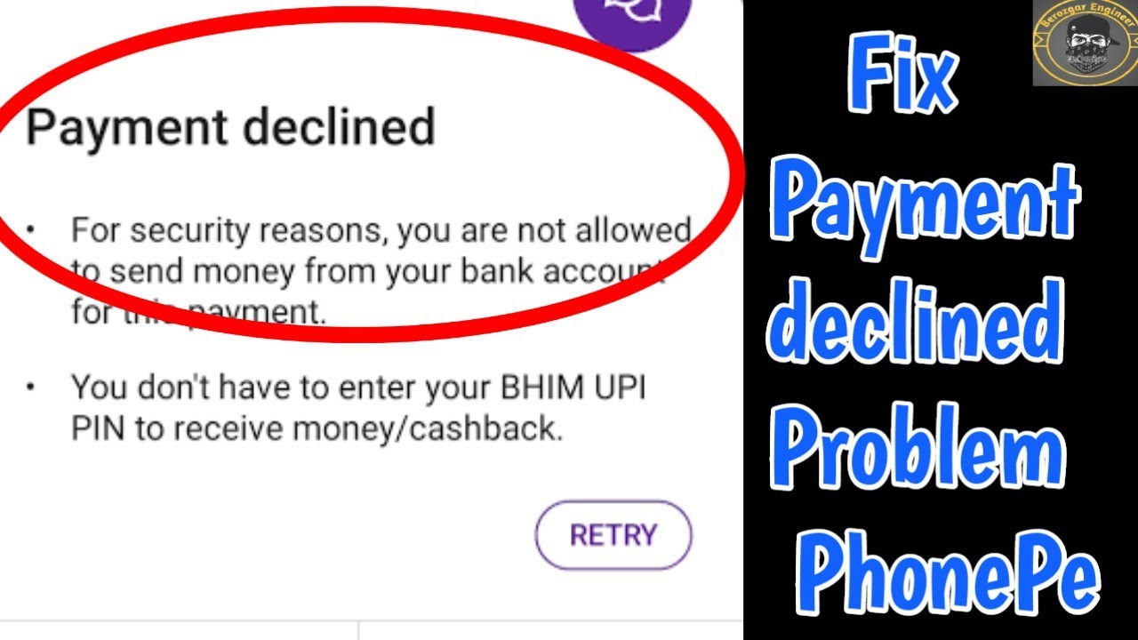 fix Payment declined problem in phonepe | PhonePe Payment Declined For security reason