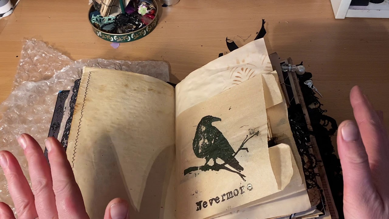 Raven & Gothic junk journal Edgar Allen Poe//#junkjournal #graphicsfairy #ravens (for sale)