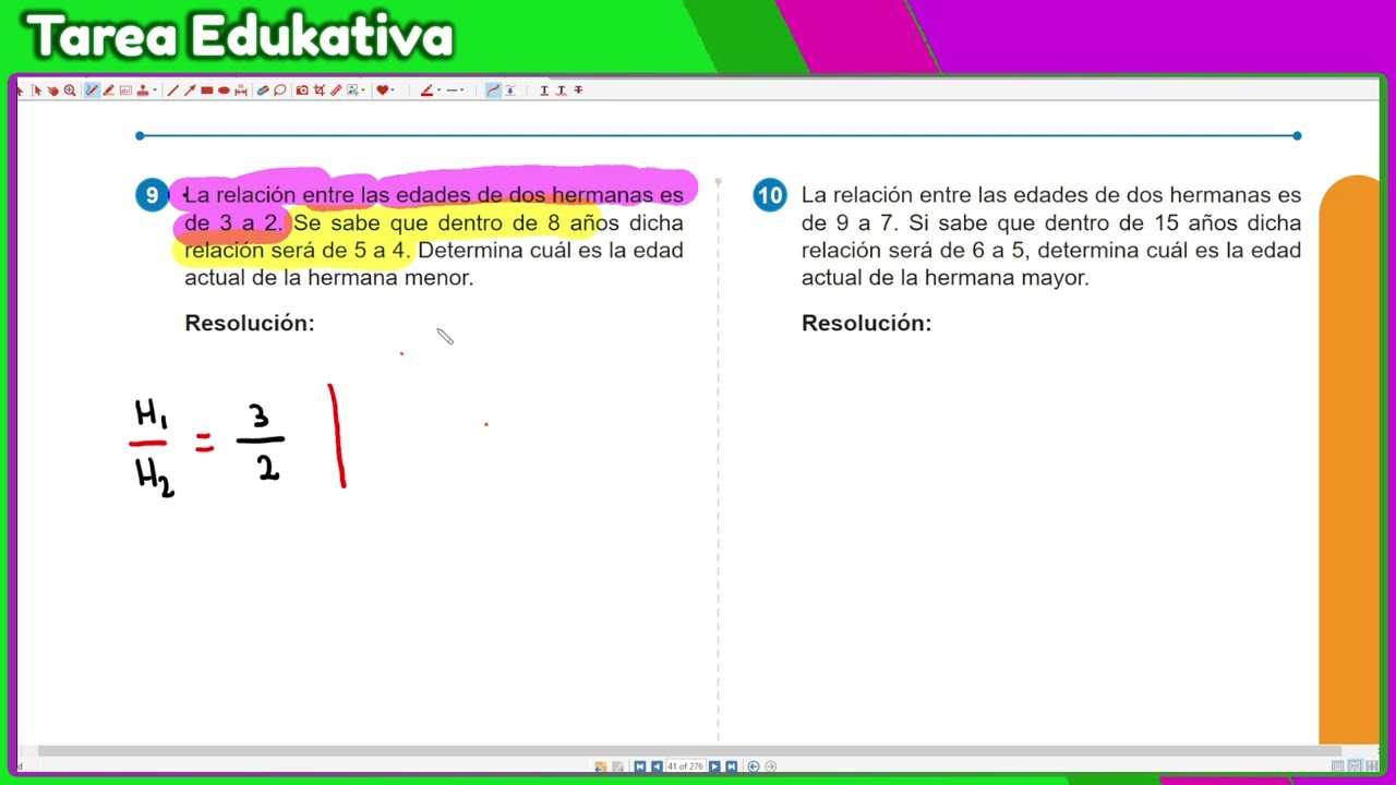 ✅Explicando tareas | 👉 La relación entre las edades de dos hermanas es de 3 a 2. Se sabe que dentro
