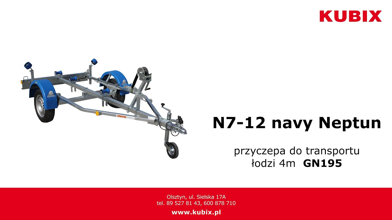 Neptun N7-12 Navy GN195 - przyczepa do transportu łodzi do 4m
