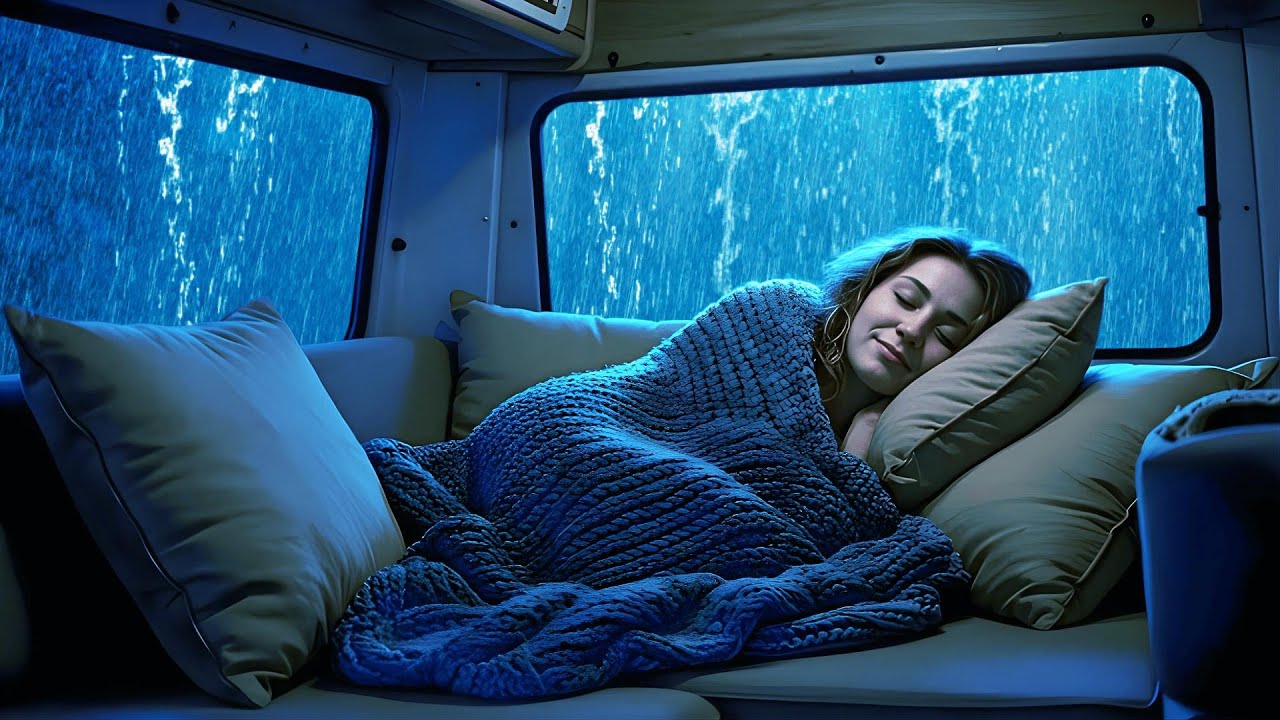 Rain Sounds for Sleeping ⚡ Cozy Car Ambience with Gentle Rain for Deep Sleep, Relax, Calm Focus