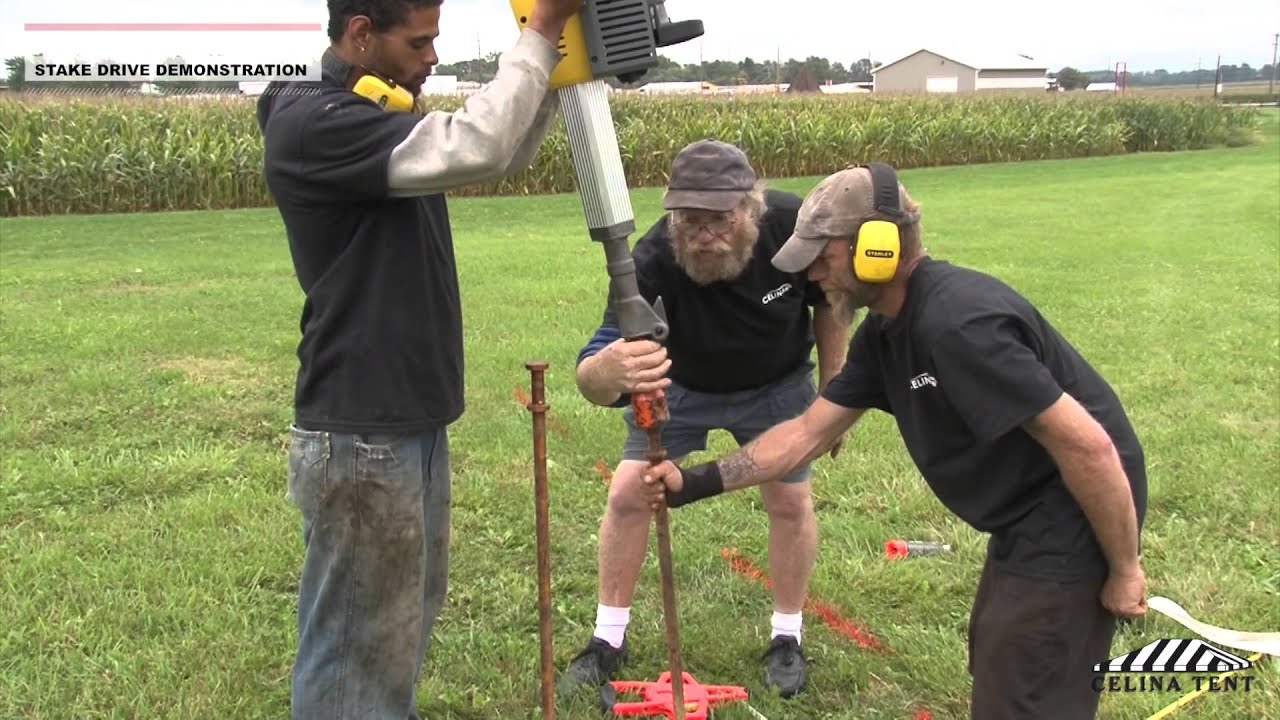 How To Drive a Tent Stake (with an electric or gas breaker hammer)
