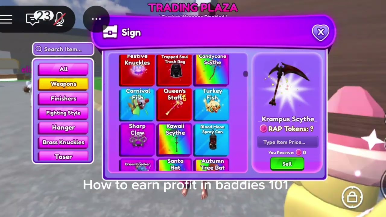 How to negotiate and profit trade on Roblox baddies! 101(Earned 500 profit!)