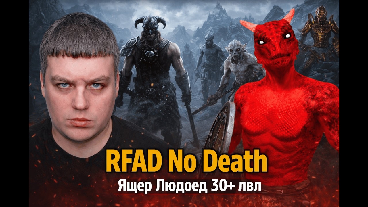 08. Ящер Людоед - No Death Run - RFAD - Попытка №8 - 30+ лвл - Остатки людей и Фалмеры