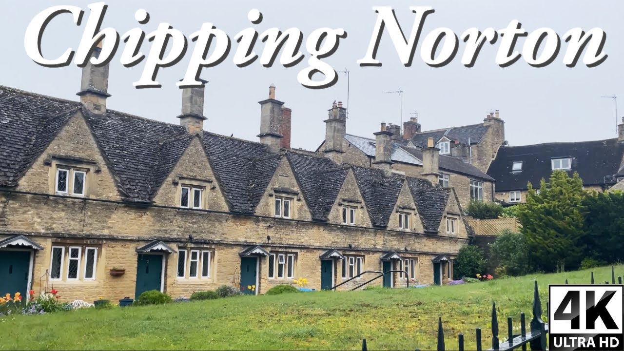 A damp spring morning in Chipping Norton | English Cotswolds town 4K walk