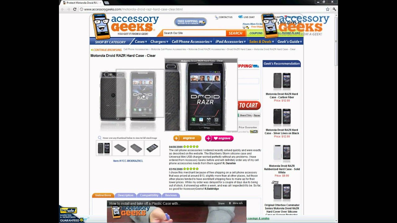 AccessoryGeeks Motorola Droid RAZR Clear Hard Case Product Review