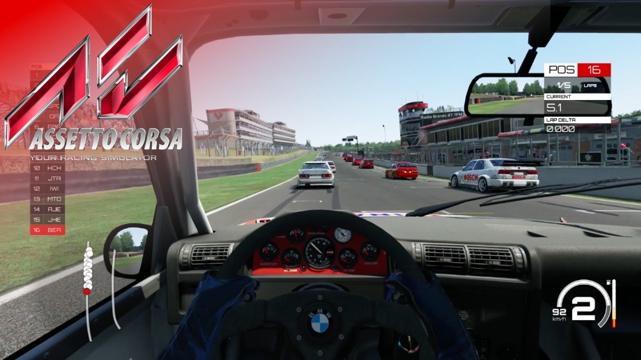 Assetto Corsa - 5 Lap Race at Brands Hatch in BMW M3 E30 Gr.A 92