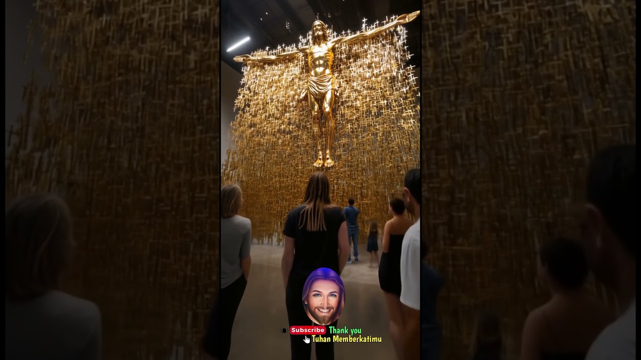 Menakjubkan Salib Emas Patung Yesus