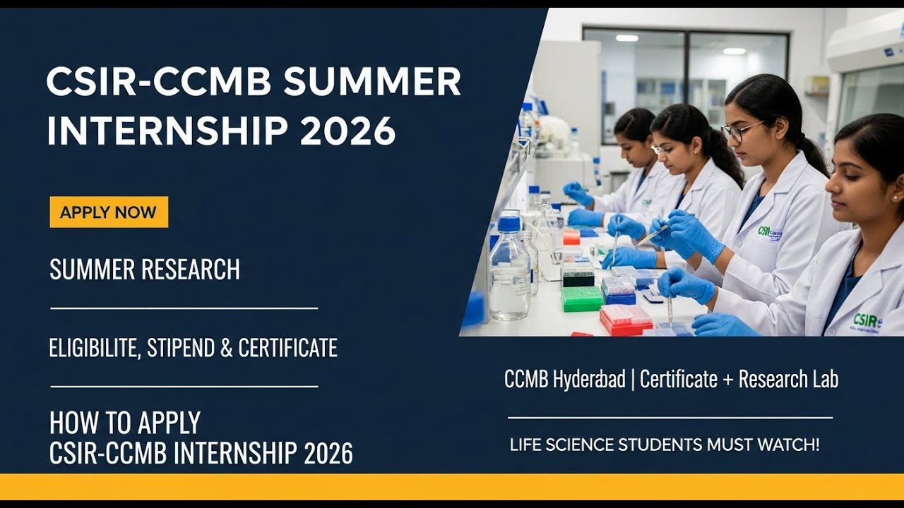 How to Apply CSIR-CCMB Internship 2026 | CSIR Summer Internship