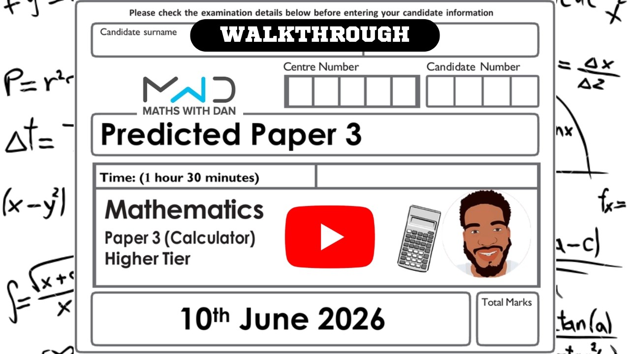 Математика Edexcel GCSE | Прогнозируемый вариант 3-го экзаменационного листа | Высший уровень | И...