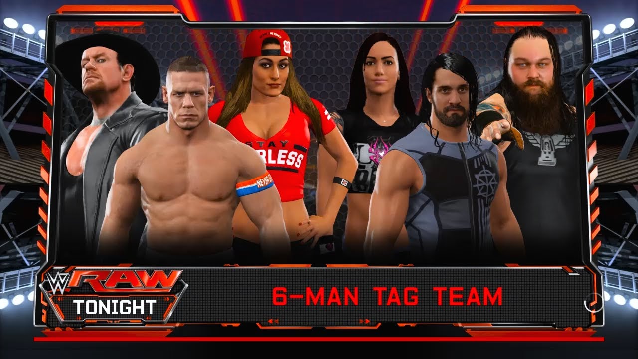 Nikki Bella & John Cena & The Undertaker vs. AJ Lee & Seth Rollins & Bray Wyatt - WWE 2K17 PC Mods
