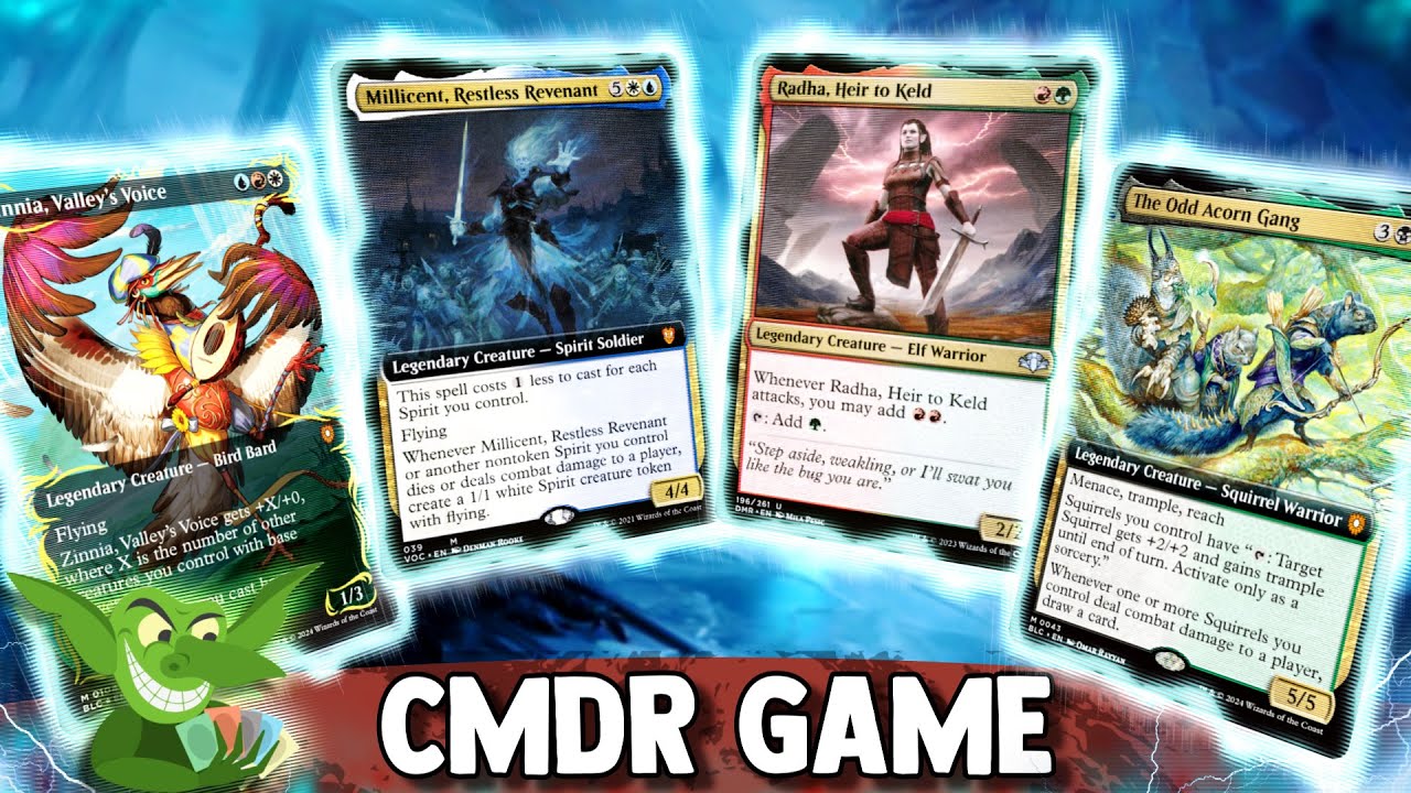 Zinnia vs Millicent vs Radha vs The Odd Acorn Gang EDH / CMDR game play