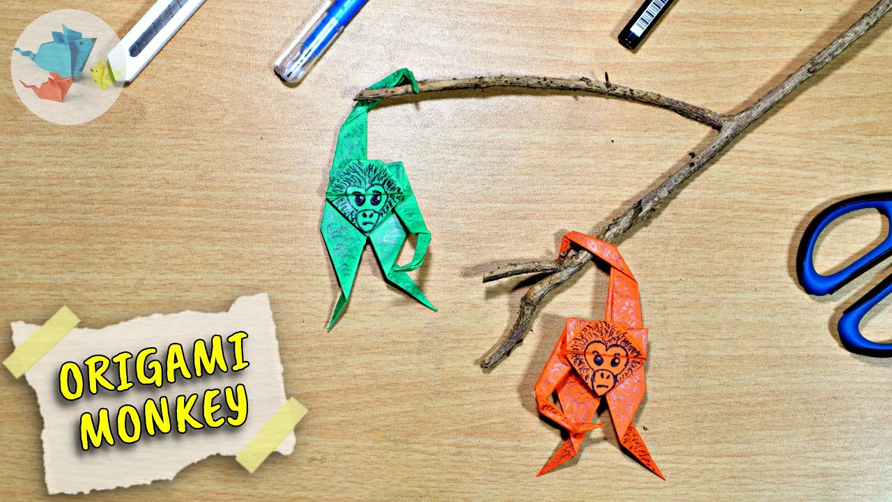 origami monkey tutorial | origami monkey | origami monkey easy