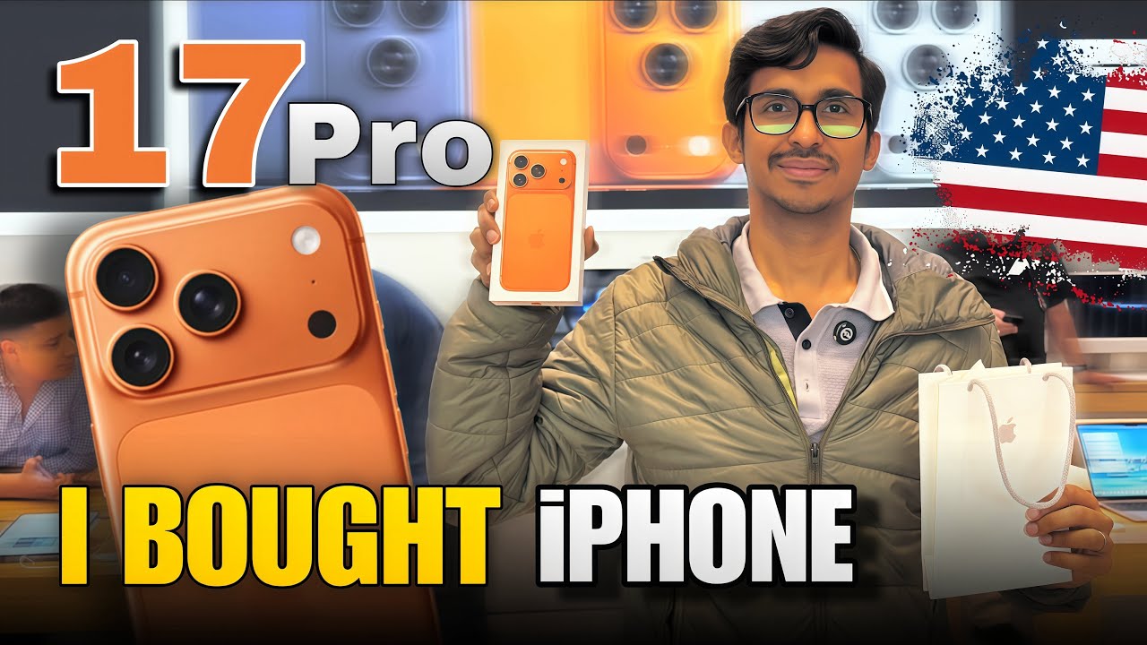 I Bought iPhone 17 Pro 🇺🇸 Cosmic Orange! First Look & Price in USA vs India 😱 