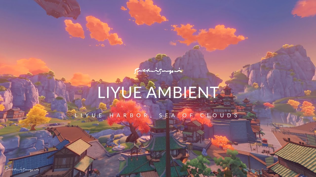 Liyue Harbor Ambient Background Music Bustling City Sound (50 Min) | Genshin Impact