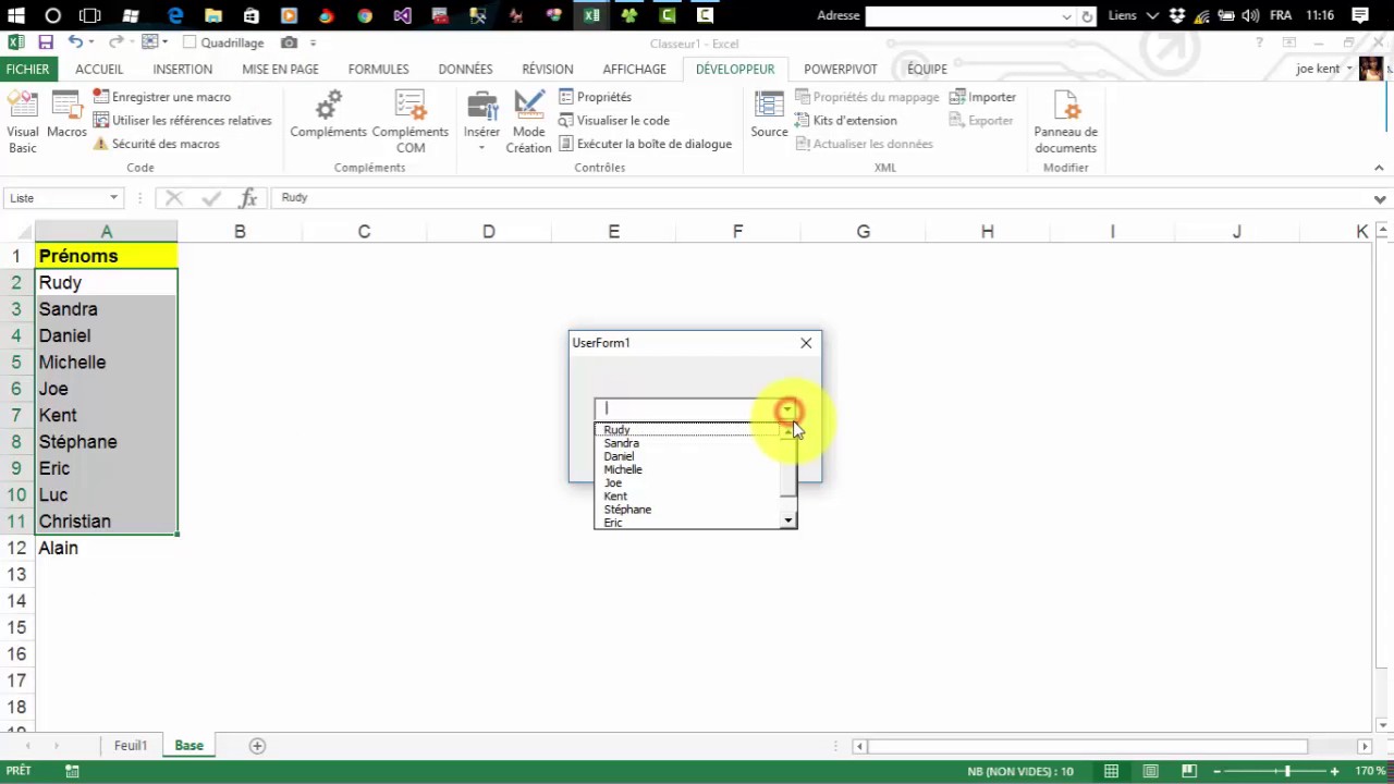 Excel Vba Alimenter une Combobox Part1