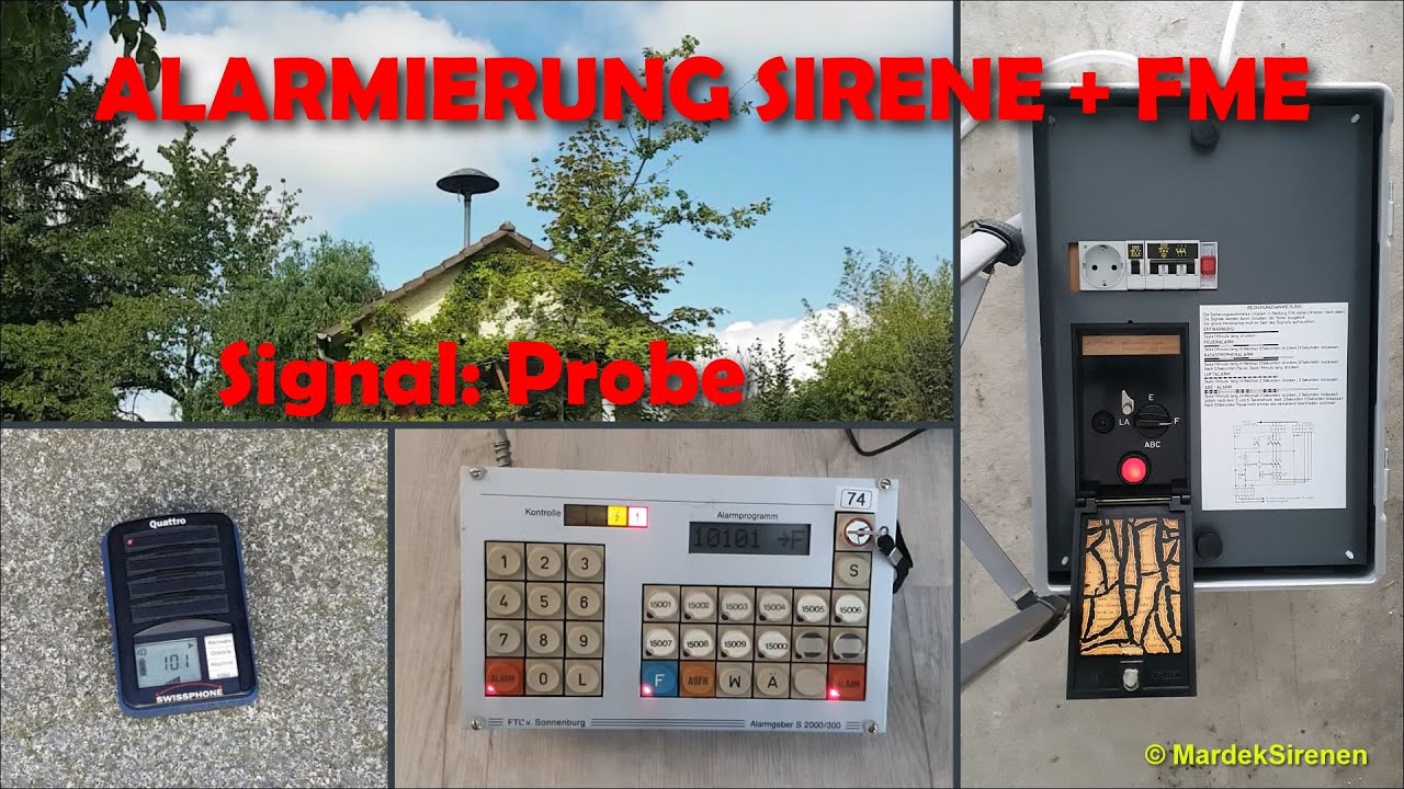 Alarmierung Sirene E57 + FME Quattro XLSi mit Alarmgeber S2000/300 | Probe