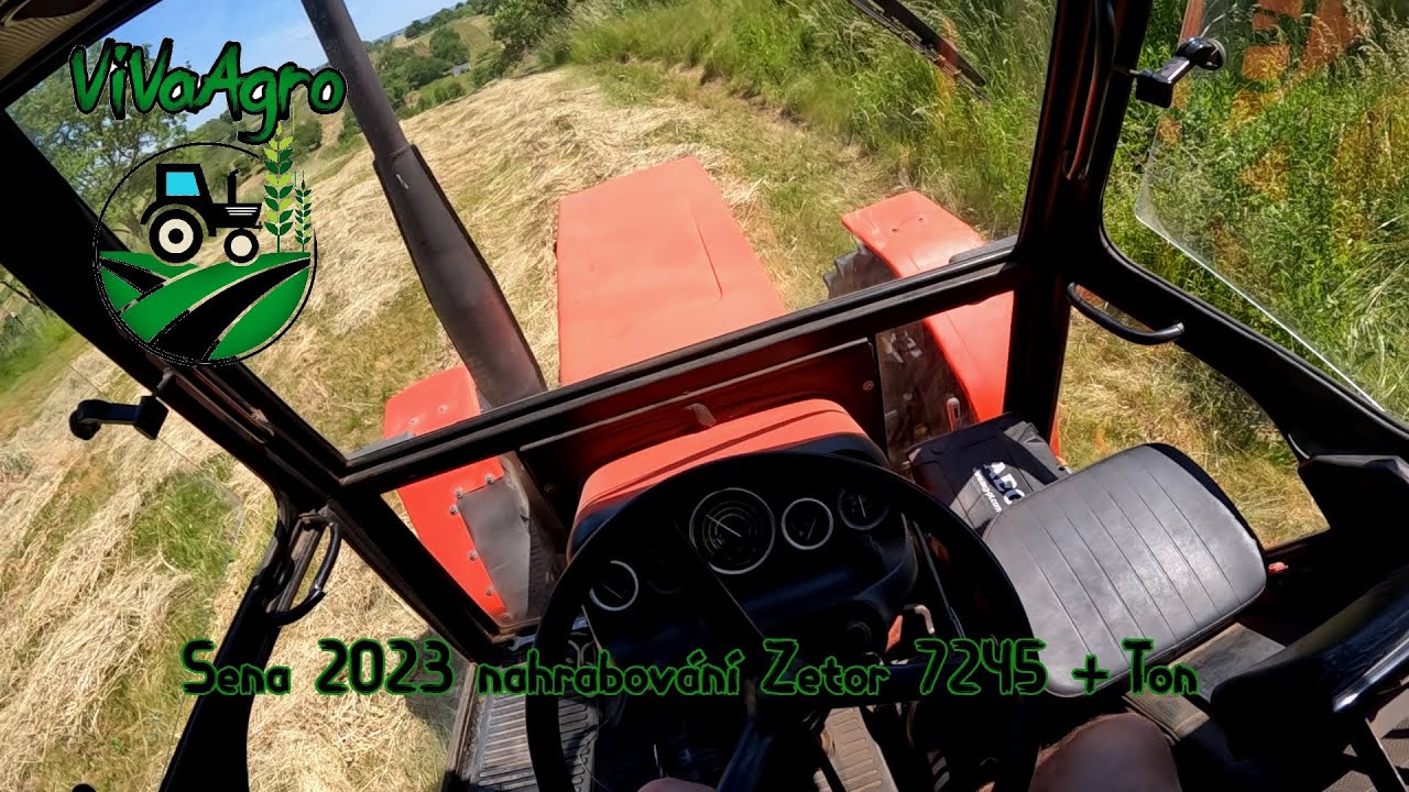 Seno 2023 nahrabování Zetor 7245 + Ton