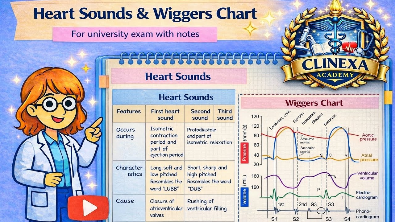 Heart Sounds & Wiggers Chart|CVS Physiology|1st yr mbbs physiology