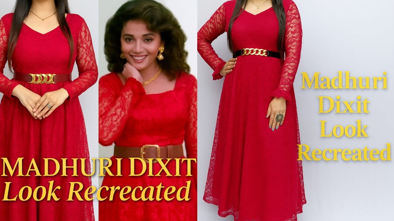 Madhuri Dixit outfit/Cutting and stitching/Re-create Dress/Most stylish Gown design/