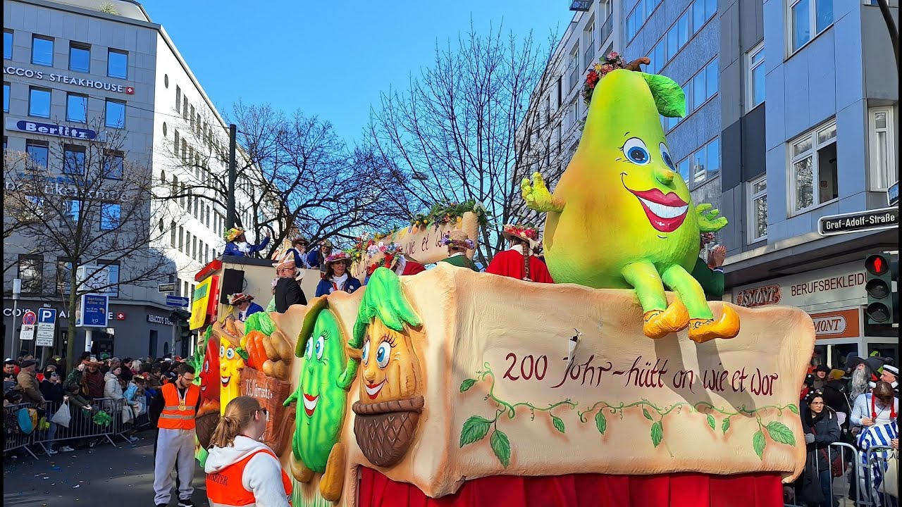 Das ist der Düsseldorfer Karneval. Karnevalsumzug. Rosenmontag - 03.03.2025. 4K-Video. Teil 1.