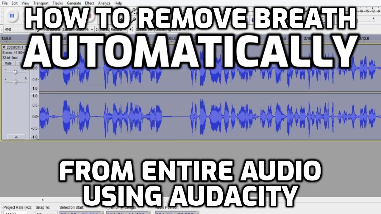 How To AUTOMATICALLY REMOVE BREATH From Entire Audio Using Audacity