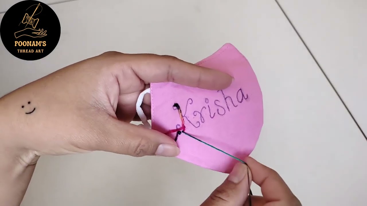 Name on mask for kids | personalized mask | letter writing embroidery @PoonamsThreadArt