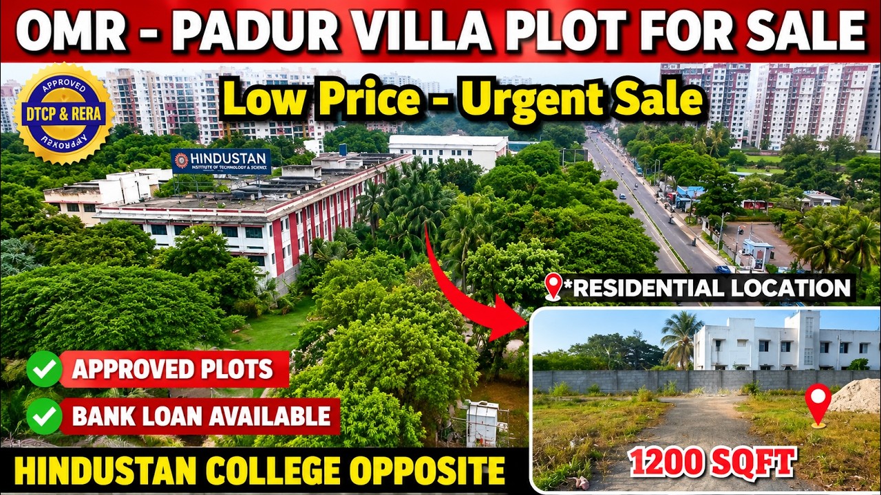 Urgent Resale Villa Plot For Sale in OMR Padur | OMR Road 100 Meter Walkable Distance - #omrplots