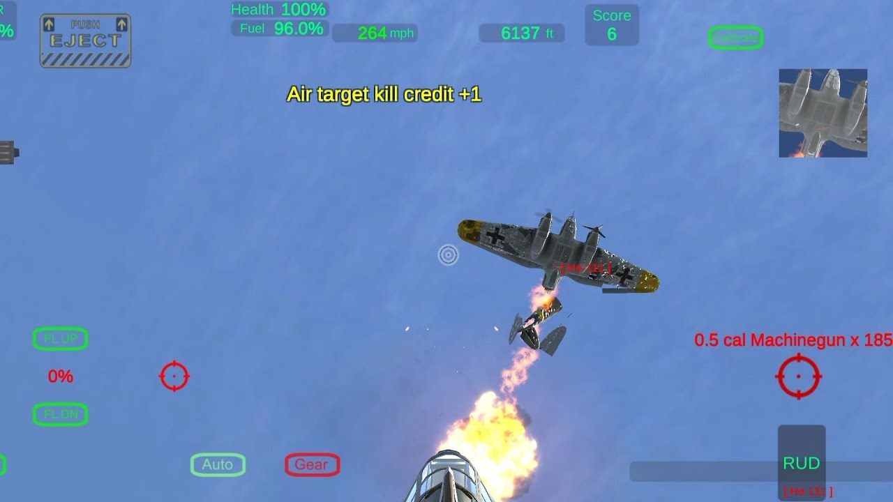 Gunship Sequel WW2 : P-40E vs Bf-109E & He-111 Instant Dogfight.