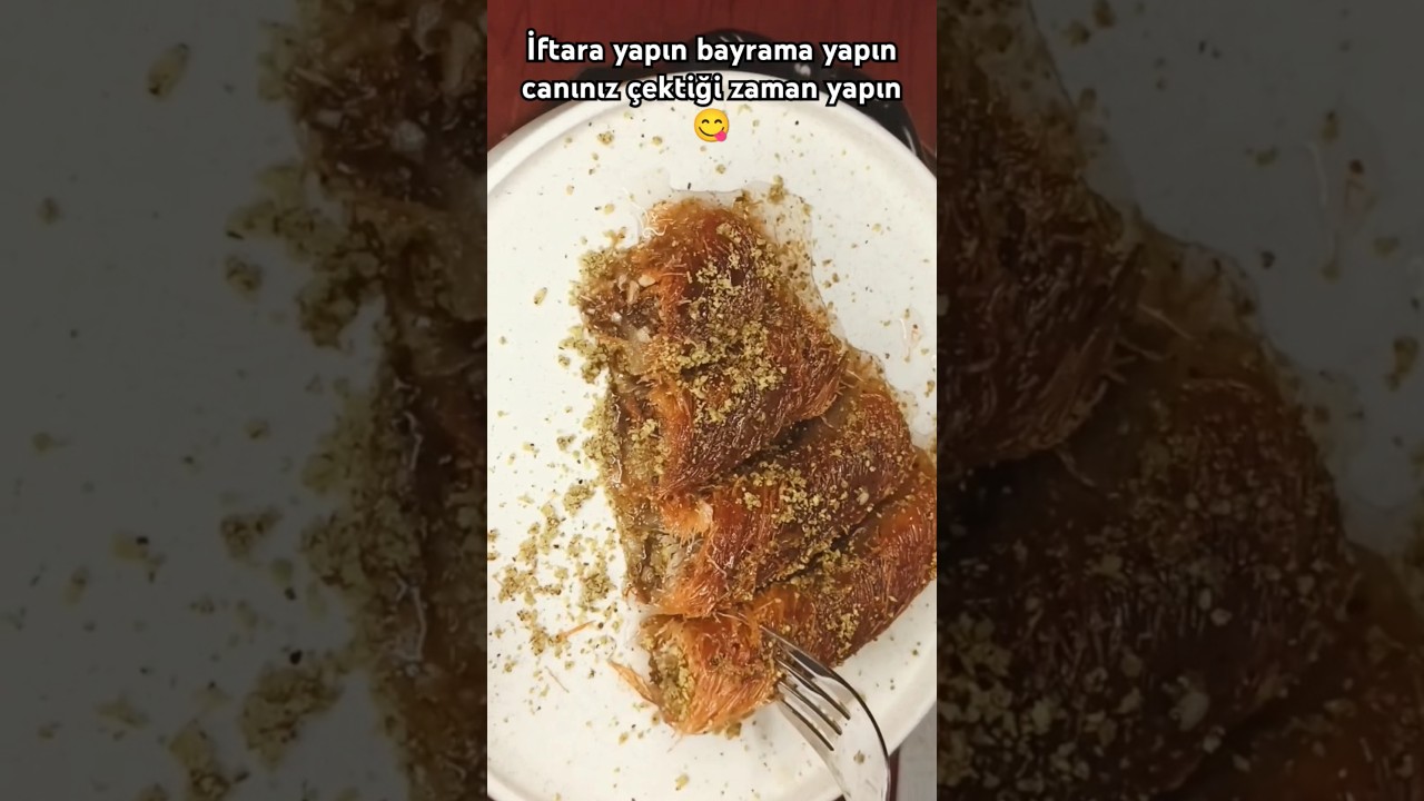 😱evde &ccedil;ok kolay bir şekilde tavada 🔥 burma kadayıf 💯