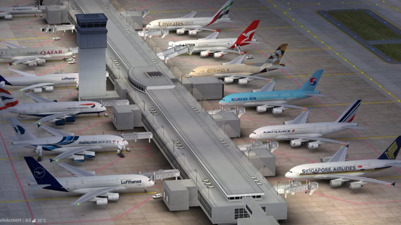 The A388's at Washington Airport | World of Airports | Gameplay