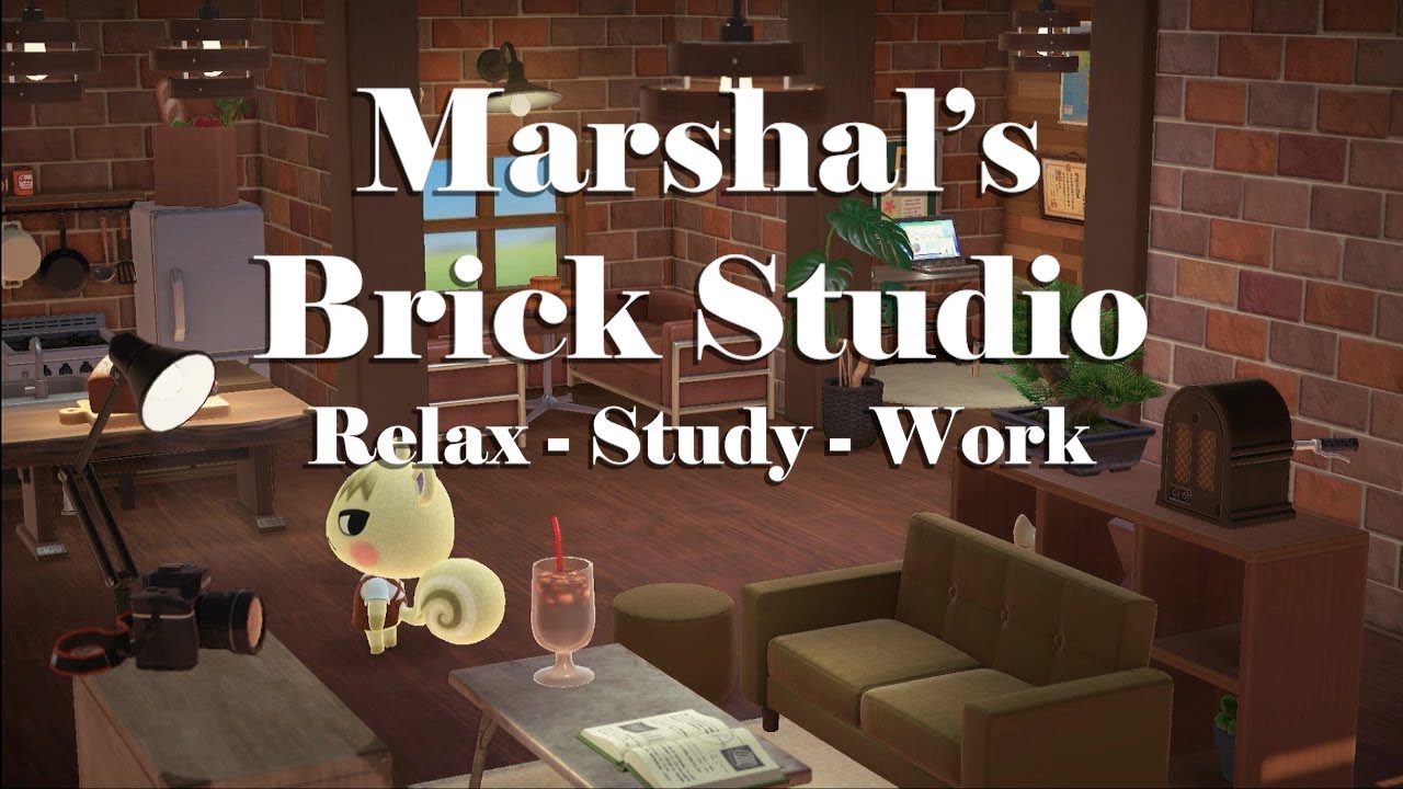 [ACNH] ☁️Marshal's Brick Studio☁️ | Study, Work & Relaxation Music | Animal Crossing Ambience