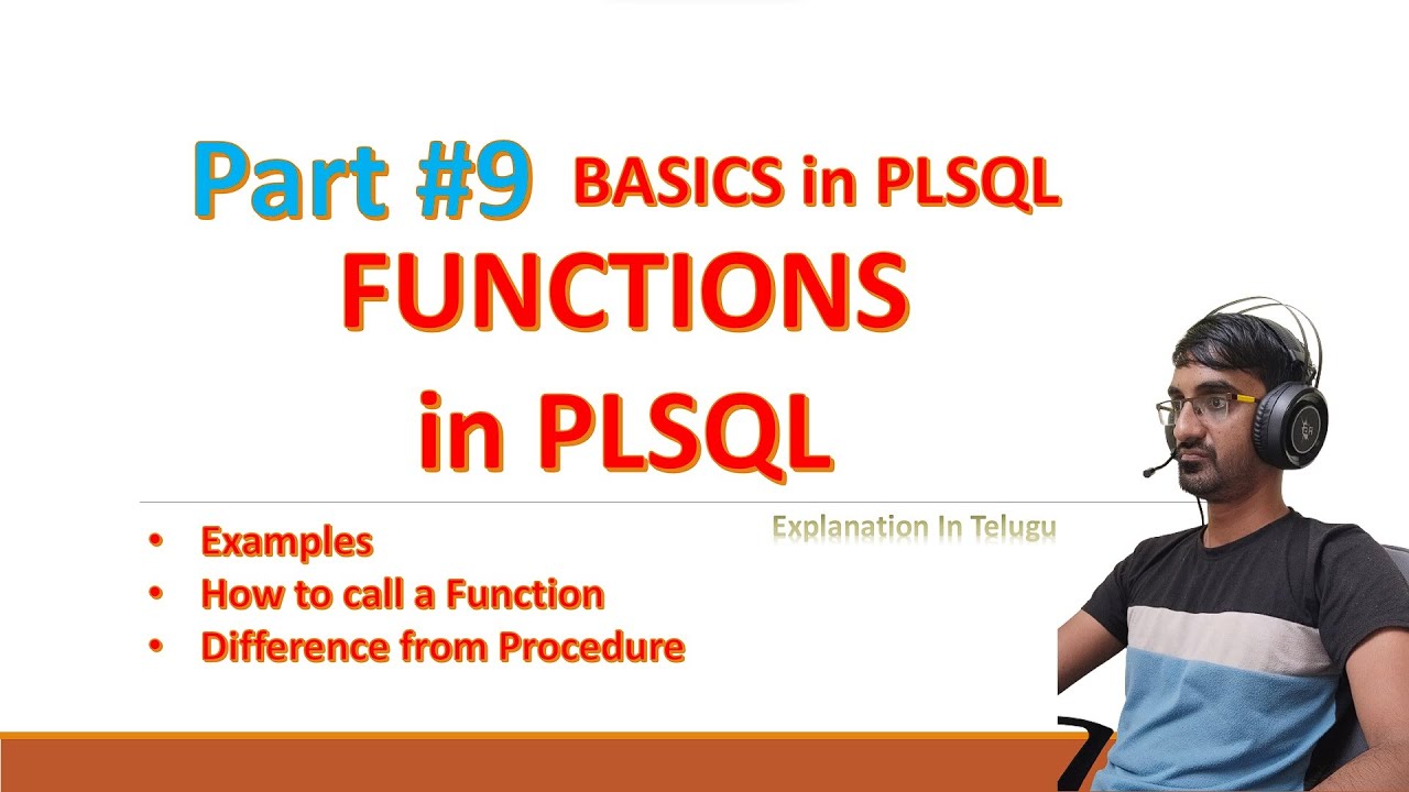 FUNCTIONS in PLSQL | Stored Procedures | Part#9 | PLSQL Tutorial in Telugu
