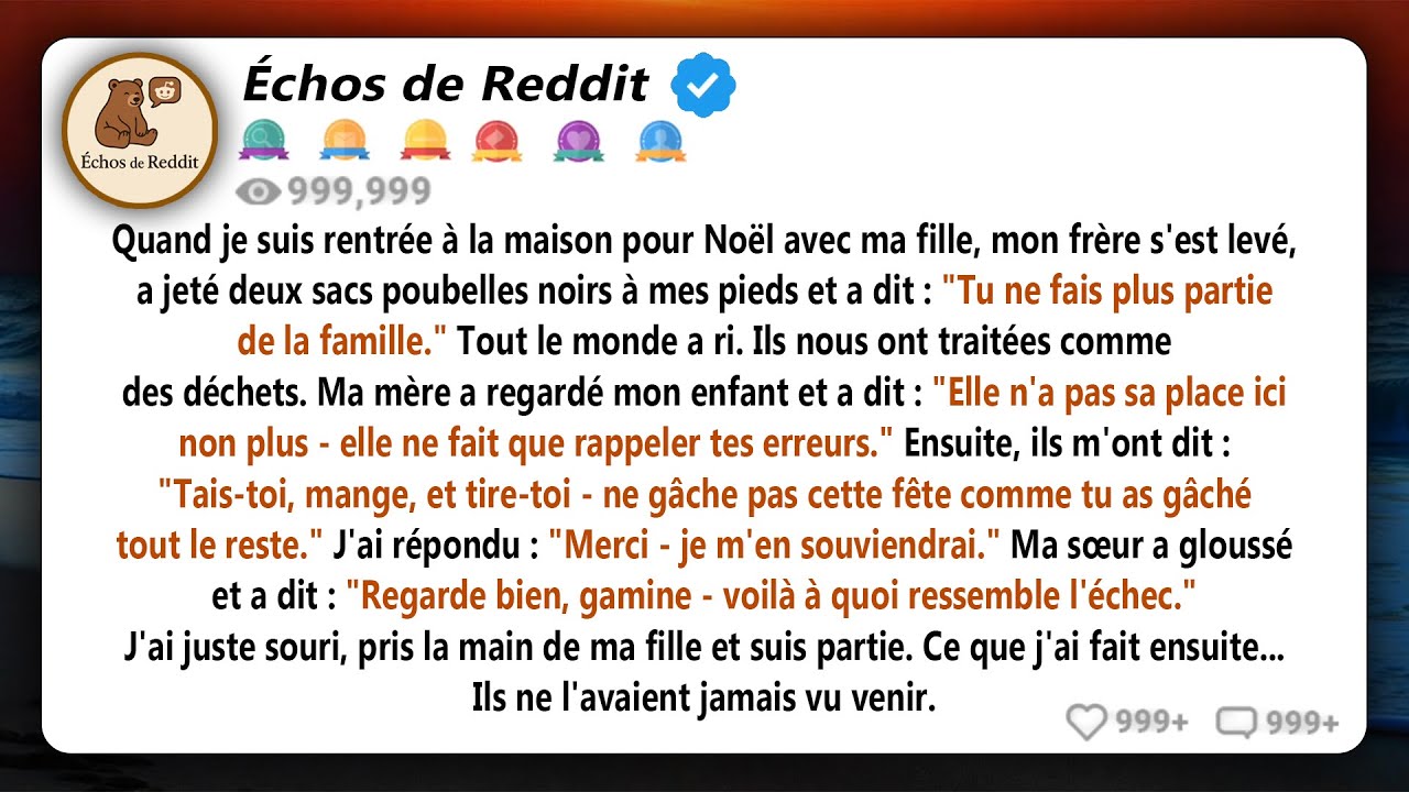 Mon frère m'a dit que ma fille et moi n'avions pas notre place à Noël - je n'ai jamais oublié cette